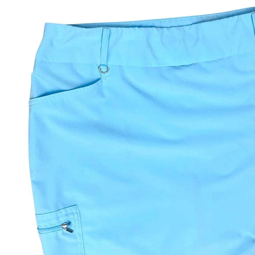 Chicos Zenergy Skirt Skort Sz 0 (4/6 S) Activewear Pull On Blue Sky Zip/Pockets